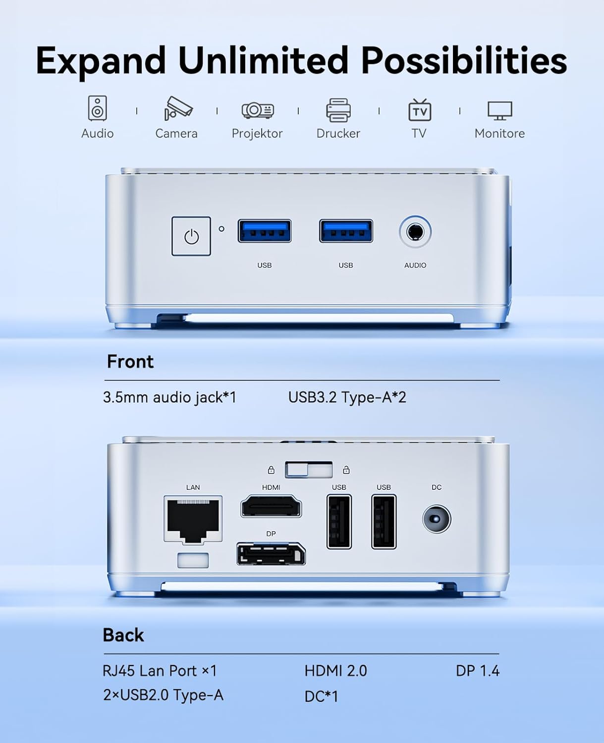 KAMRUI E2 Mini PC 11 Pro, Intel Twin Lake N150 Mini Computer, 8GB RAM 256GB M.2 SSD, Micro PC Support 4K Display/USB3.2/WiFi/BT/Gigabit Ethernet Mini PC Home/Office