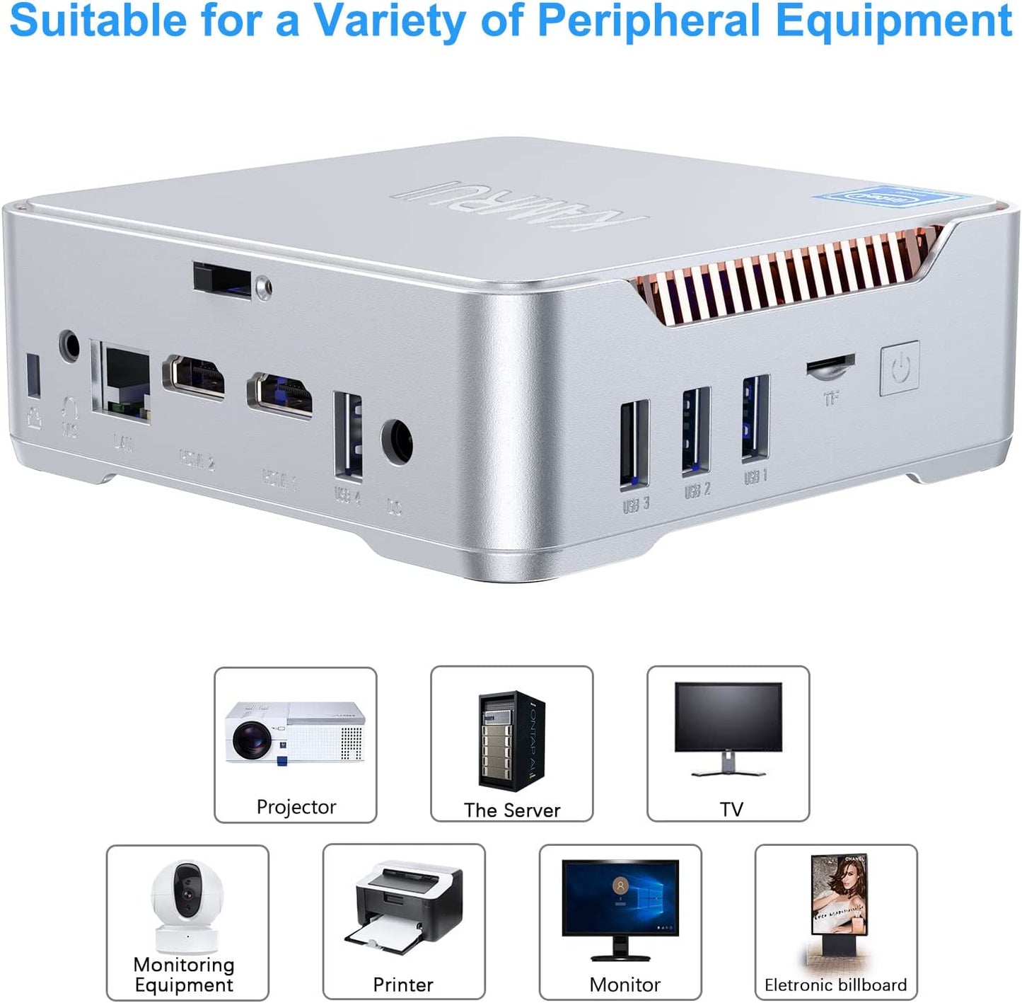 Mini Computer Intel Celeron N3350 Processor(up to 2.4GHz),Mini PC Windows 10 Pro,4GB LDDR3 64GB EMMC,Small PC Support Triple Display/4K HD/2.4G+5G Dual-Band WiFi for Office Business Home Theater