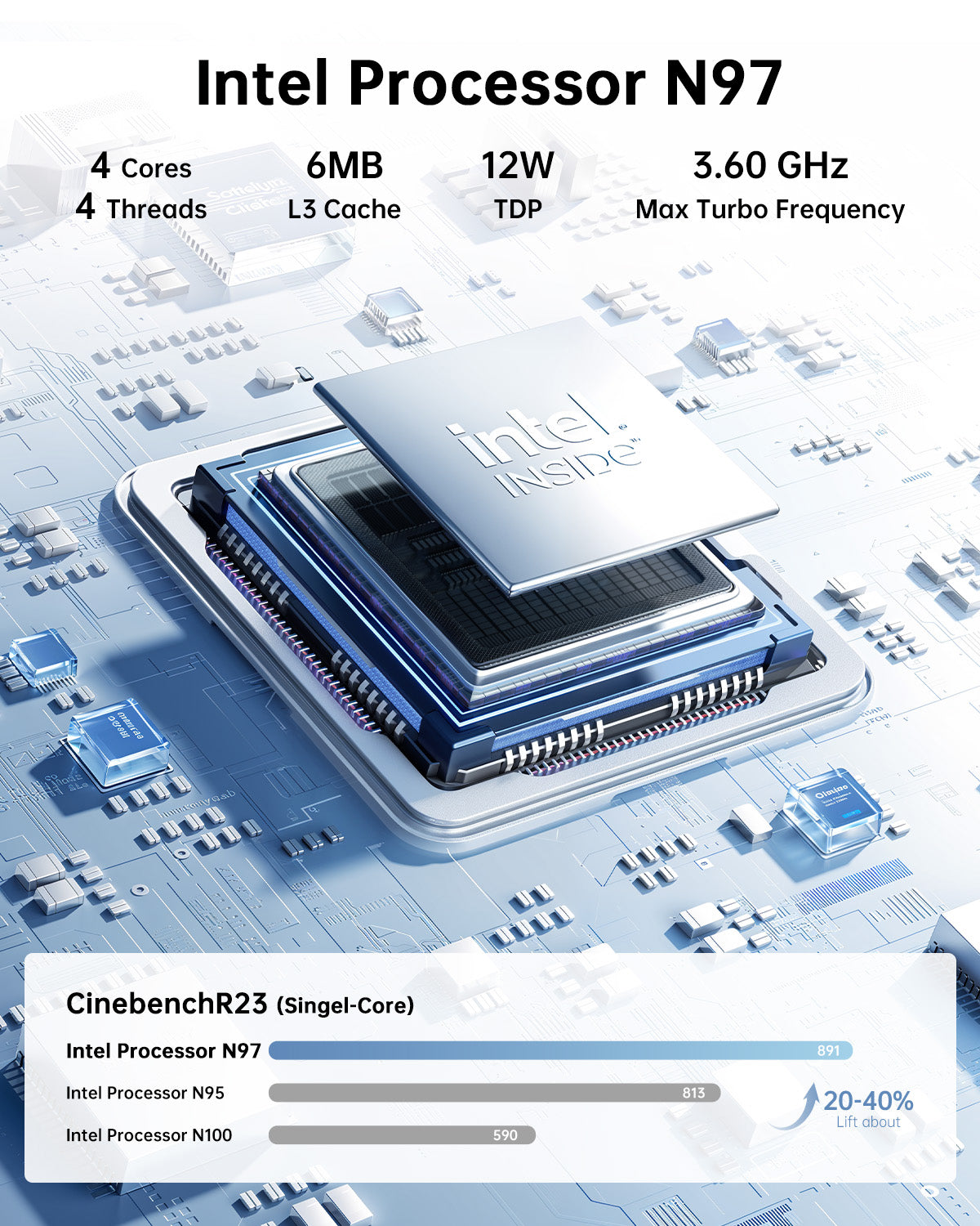 KAMRUI E2 Mini PC 11 Pro, 12th Gen Alder Lake- N97(up to 3.6GHz) Micro PC(Beat N150), 16GB RAM 512GB M.2 SSD, Mini Computer Support 4K Display/USB3.2/WiFi/BT/Gigabit Ethernet Mini PC