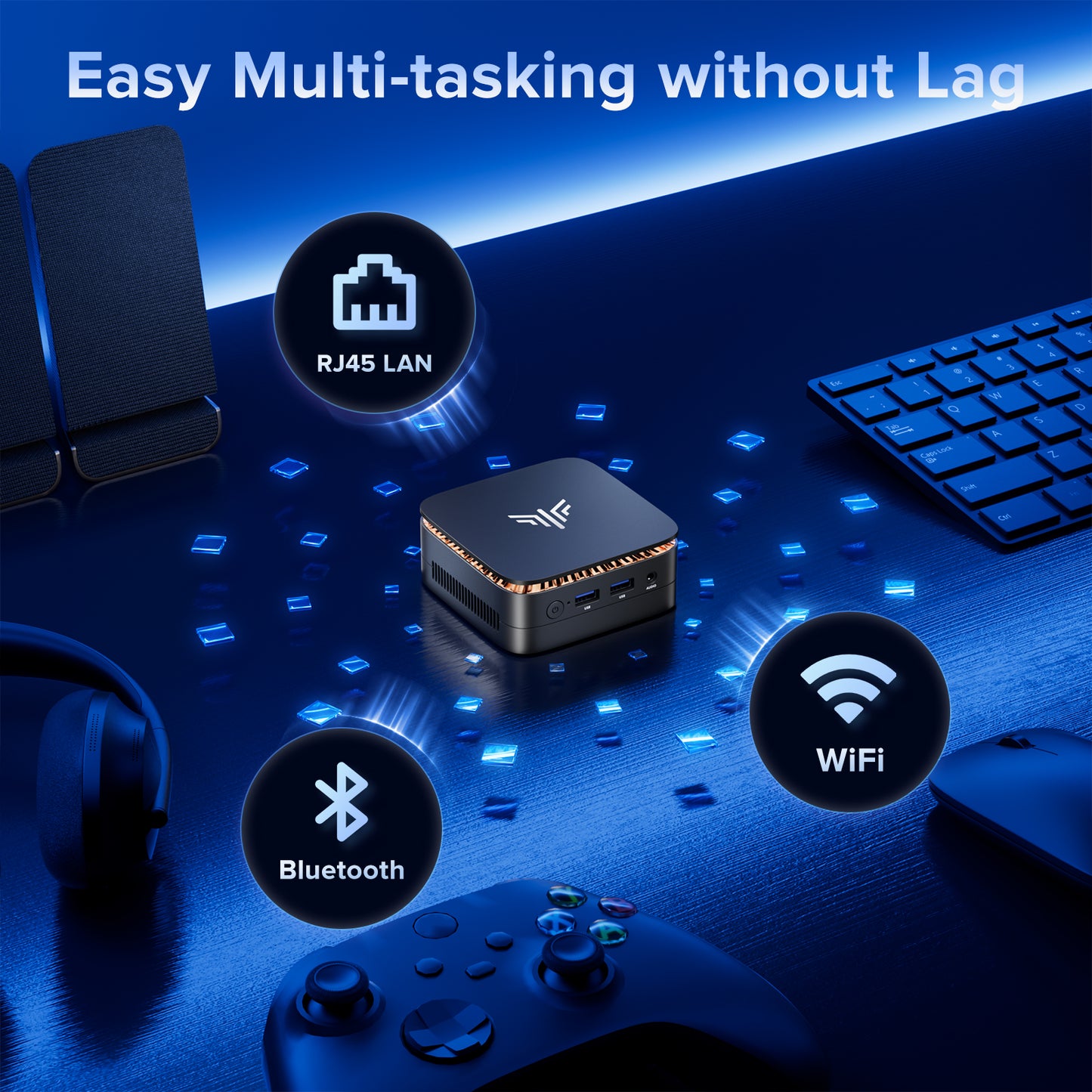 KAMRUI Essenx E1 Mini Computer with Intel Processor N97, Mini Desktop PC 16GB DDR4 512 GB M.2 SSD, Desktop Computer with Dual 4K Display, Ethernet, WiFi, Bluetooth