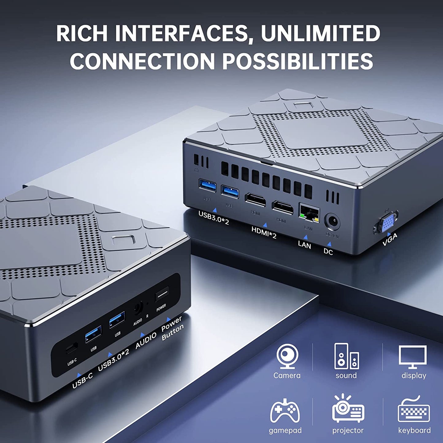 Mini PC Intel i7-10810U (up to 4.9 GHz) 16GB LPDDR4 512GB M.2 SSD Micro Desktop Computers, Windows 11 Pro Office PC, HDMIx2+VGA Triple Output 4K Type-C USB 3.0 Gigabit Ethernet iFi 5. Blurtooth 4.2